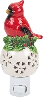 Ganz Red Cardinal Bird Ceramic Plug in Night Light 5.5 Inch Red