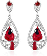 Red Cardinal Earrings for Women Dangle Cardinal Bird Earrings Jewelry Gift