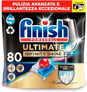 Finish Ultimate Infinity Shine Dishwasher Tablets - 80 Tablets, Ultimate Cleaning, Grease Removal, Protective Shield