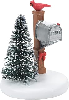 Department 56 Village Accessories Cardinal Christmas Mailbox Figurine, 2.75 Inch, Multicolor
