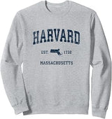 Harvard Massachusetts MA Vintage Sports Design Navy Print Sweatshirt