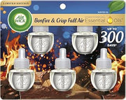 Air Wick Air Freshener Plug In Refills, Bonfire & Crisp Fall Air, 5 Count