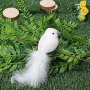 12Pcs Artificial Red Cardinal Birds with Clip Cardinal Ornaments for Christmas Tree White Feather Bird Ornaments DIY Craft for Wedding Decoration Party Accessories1