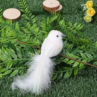 12Pcs Artificial Red Cardinal Birds with Clip Cardinal Ornaments for Christmas Tree White Feather Bird Ornaments DIY Craft for Wedding Decoration Party Accessories1