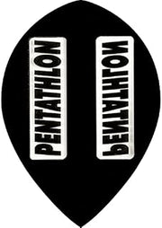 Pentathlon Black Pear Shape Dart Flights - 3 Sets (9 Flights) - 100 Micro Ex-Tough