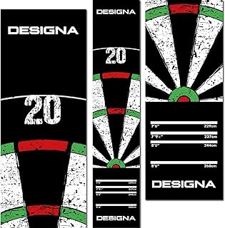 Designa Darts | Non-Slip Carpet Dart Mat with Double Top Design & Throw Lines | 290cm x 60cm