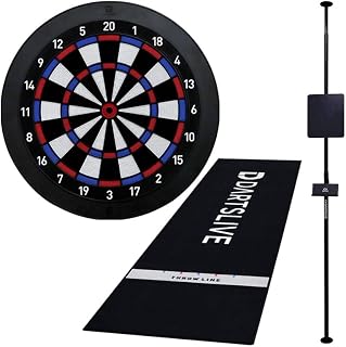DARTSLIVE Home Dartboard + Pole Stand + Home Throw Line Mat Dart Set, Soft Dartboard Set, Darts Stand, Disaster Prevention Throw Mat, Home Darts Set