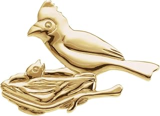 Bonyak Jewelry 14k Yellow Gold 39.5x28.25mm Cardinal Brooch Unique