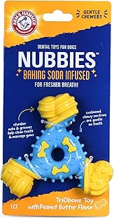 Arm & Hammer Nubbies TriBone Dental Dog Chew Toy, Peanut Butter Flavor