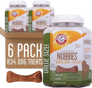 Arm & Hammer Nubbies Dental Treats Value Size, Chicken Flavor, 139 Ct, 6-Pk
