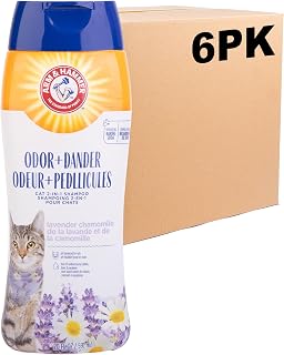 Arm & Hammer 2-in-1 Deodorizing Cat Shampoo, Lavender, 20 Fl Oz, 6-Pack