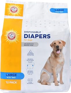 Arm & Hammer Disposable Female Dog Diapers, Large, 12 Count, 6-Pack