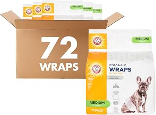 Arm & Hammer Medium Male Dog Belly Band Wraps, 12 Count, 6-Pack
