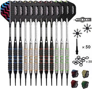 Turnart Darts Plastic Tip 12 Pcs 18 Grams Professional Soft Tip Darts Set