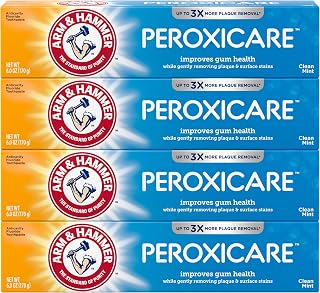 Arm & Hammer Peroxicare Toothpaste, Clean Mint, 6.0 oz, 4-Pack