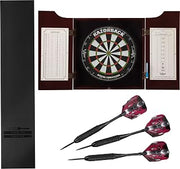 Viper Razorback Sisal Dartboard, Hudson Mahogany Cabinet, Padded Dart Mat & Black Mariah Steel Tip Darts