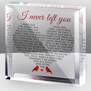 Sympathy Gifts Plaque for Loss of Loved One Acrylic Cardinal Gift I Never Left You Memorial Bereavement Condolence Remembrance Table Sign for Grief Grieving Father Mother Keepsake Paperweight