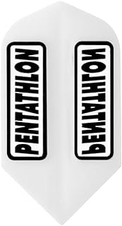 3 Sets (9 Flights) Pentathlon Slim White Dart Flights - Extra Tough, 100 Micron