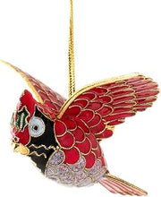 Value Arts Handmade Cloisonne Bright Red Cardinal Ornament