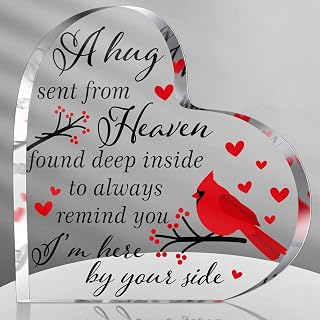 4 Inch Hug Red Cardinal Sympathy Memorial Gift Heart Keepsake