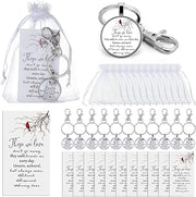 Fumete 12 Set Red Cardinal Keychain Memorial Funeral Sympathy Gift Key Ring