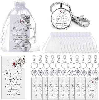 Fumete 12 Set Red Cardinal Keychain Memorial Funeral Sympathy Gift Key Ring