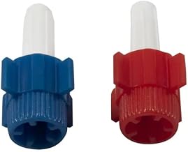 Dynarex 7057 Resp-O2 Dead End Cap Luer Lock, Red/Blue, Pack of 2000