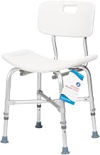 Dynarex 10321-4 Bariatric Shower Chair with Back, White, 20" Length, 18.5" Width, 30" Height, Pack of 4