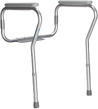 Dynarex 10352-4 Adjustable Height Toilet Safety Rail, Silver, 17.72" Length, 18.7" Width, 25.4" Height, Pack of 4