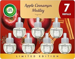 Air Wick Plug In Refill Apple Cinnamon Medley Fall Scent Essential Oils 7ct