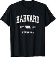 Harvard Nebraska NE Vintage Athletic Sports Design T-Shirt
