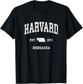Harvard Nebraska NE Vintage Athletic Sports Design T-Shirt