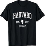 Harvard Illinois IL Vintage Athletic Sports Design T-Shirt