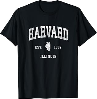 Harvard Illinois IL Vintage Athletic Sports Design T-Shirt