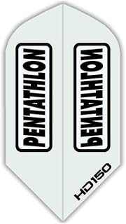 3 Sets (9 Flights) Pentathlon HD150 White Slim Dart Flights - 150 Micron