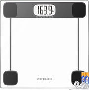 Scale for Body Weight, Accurate Bathroom Scales, Digital Weighing Machine for People, 400lb Capacity, LCD Display, Step-On Technology, Tempered Glass, Measuring Tape Included
