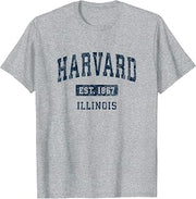 Harvard Illinois IL Vintage Athletic Sports Design T-Shirt