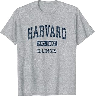 Harvard Illinois IL Vintage Athletic Sports Design T-Shirt
