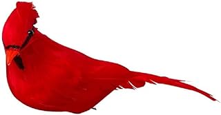 2Pcs Red Cardinals Birds for Christmas Clip-on Cardinal Feathered Artificial Bird with Decorations for Xmas Tree Ornaments Decor