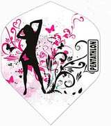 Pentathlon Pink Lady Silouhette Standard Dart Flights - 3 Sets (9 Flights) - 100 Micro (Ex-Tough)