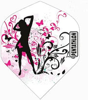 Pentathlon Pink Lady Silouhette Standard Dart Flights - 3 Sets (9 Flights) - 100 Micro (Ex-Tough)