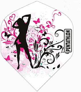 Pentathlon Pink Lady Silouhette Standard Dart Flights - 3 Sets (9 Flights) - 100 Micro (Ex-Tough)