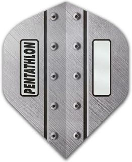 Pentathlon Silver/Grey, Gray Standard Dart Flights - 3 Sets (9 Flights) - 100 Micro (Ex-Tough)