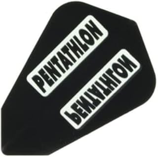Pentathlon Black Fantail Dart Flights - 3 Sets (9 Flights) - 100 Micro (Ex-Tough)