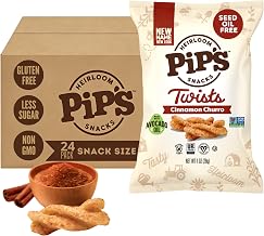 Pip's Heirloom Snacks Cinnamon Churro Twists, 1 oz, Pack of 24