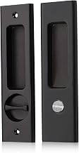 NCL Sliding Door Handle for Bath, Black Barn Door Flush Handle, Privacy Pocket Door Lock