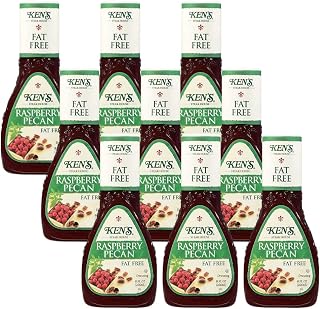 Ken's Steak House Fat Free Raspberry Pecan Dressing 9 Fl Oz (Pack of 9)