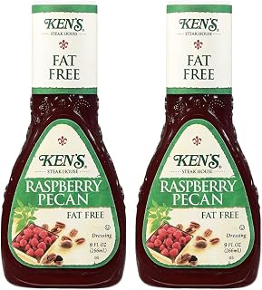 Ken's Steak House Fat Free Raspberry Pecan Dressing 9 Fl Oz (Pack of 2)