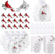 30 Sets Cardinal Pins Bulk Funeral Favors with Cards