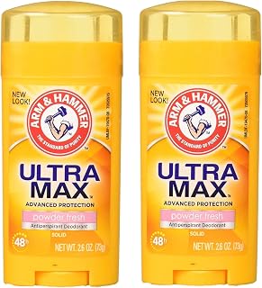 Arm & Hammer Arm and Hammer Ultramax Deodorant and Antiperspirant - Powder Fresh, 2.60 Ounce (Pack of 2)